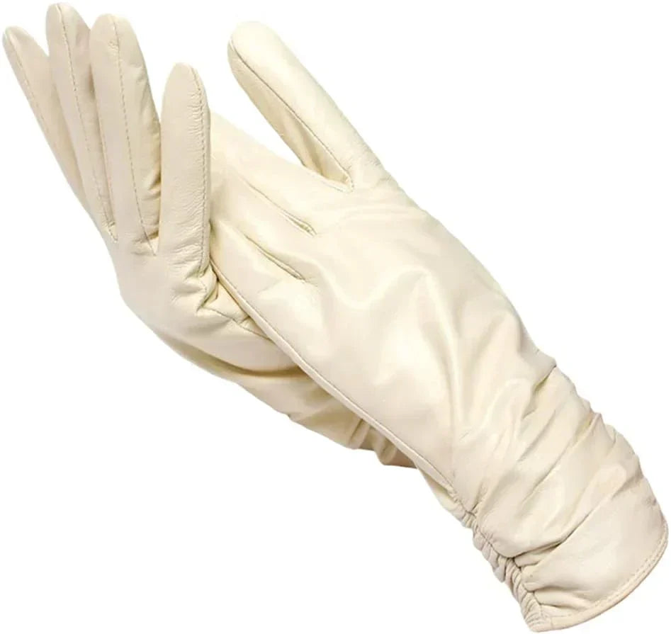 Gants d'hiver femme en cuir à doublure en laine 9