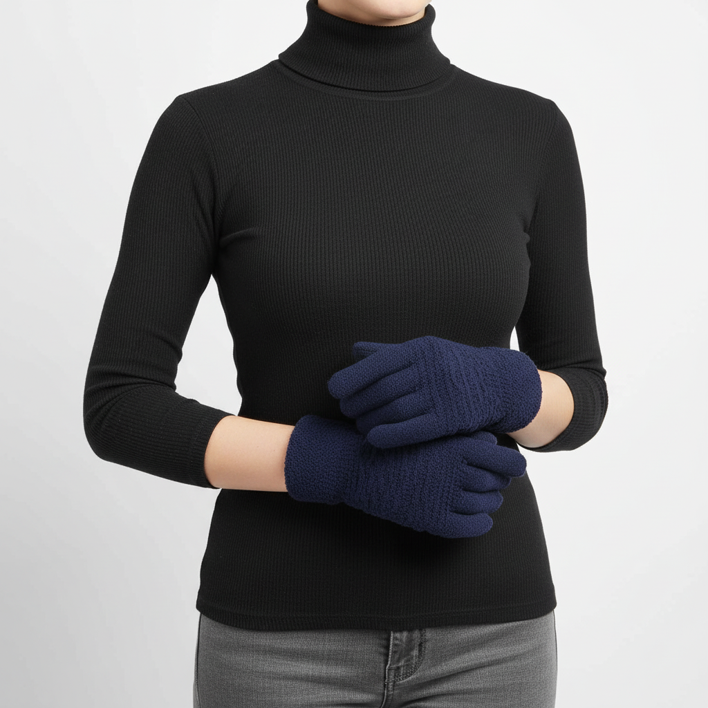 Gants d'hiver femme tactiles en maille torsadée à doublure polaire 5
