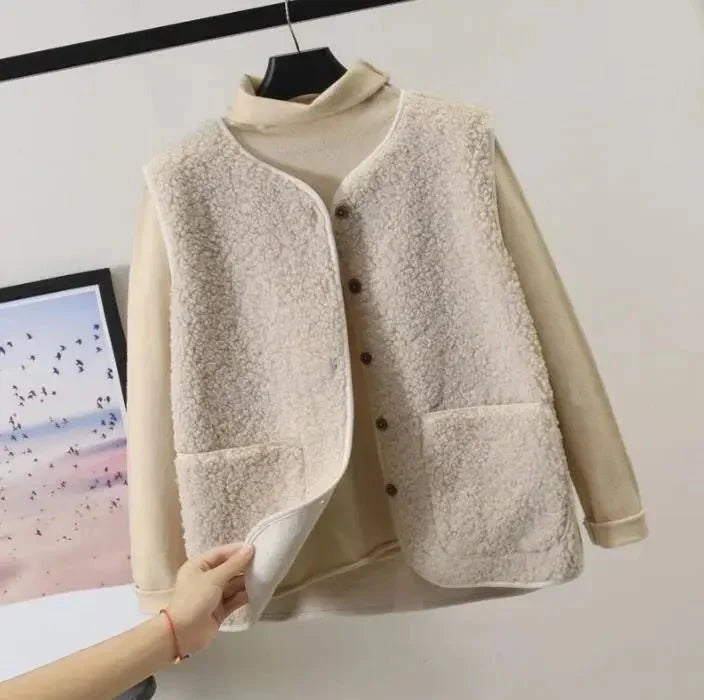 Gilet femme en peluche doux et léger pour la mi-saison 2