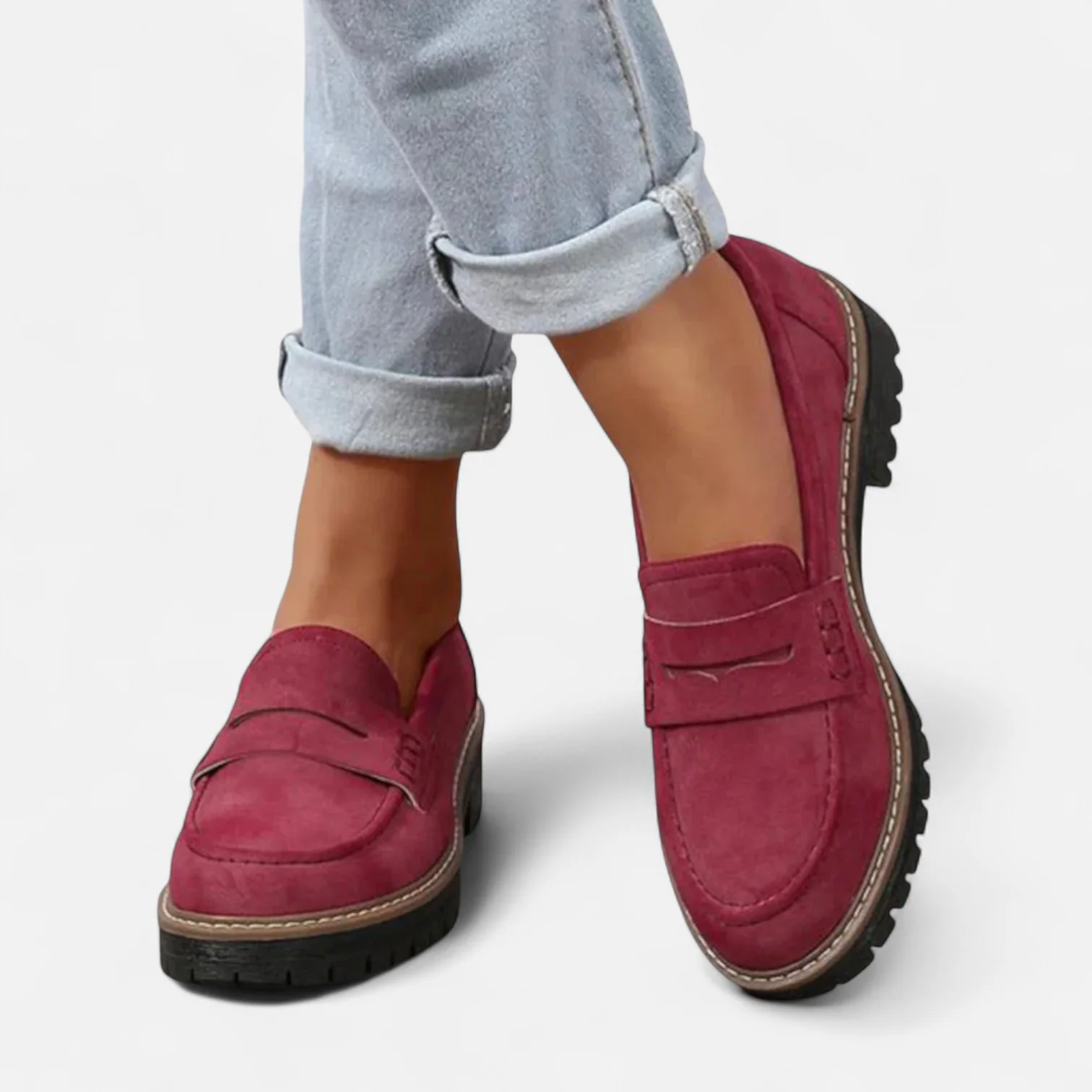 Mocassins femme à bout rond et semelle crantée 7