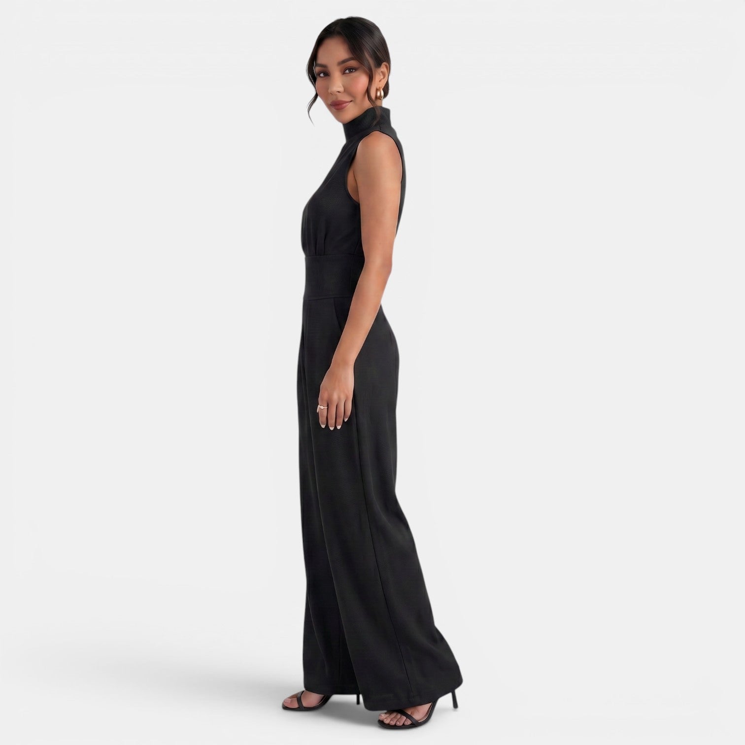 Ensemble femme sans manches en lin et coton, deux pièces chic