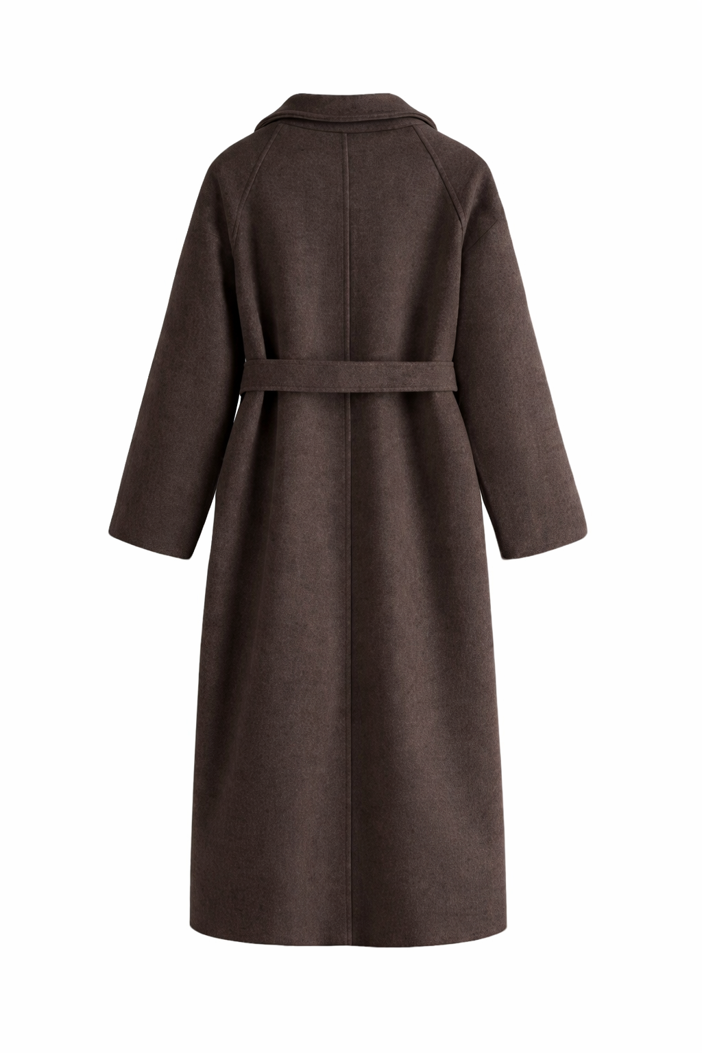 Manteau long en laine femme cache-cœur à col cranté 9