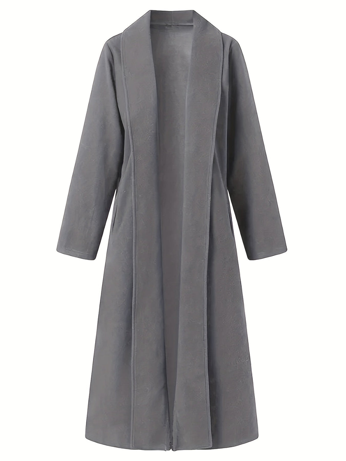 Manteau long femme en laine coupe évasée à col à revers 24