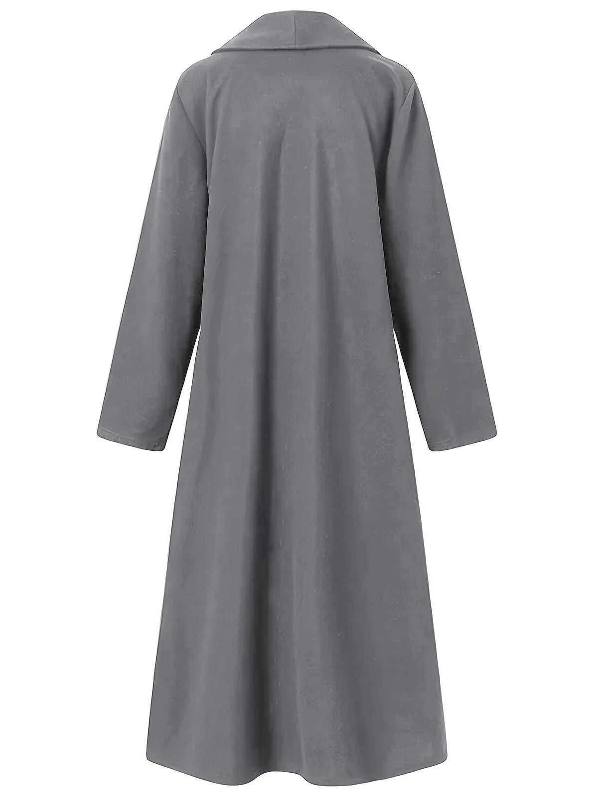 Manteau long femme en laine coupe évasée à col à revers 25