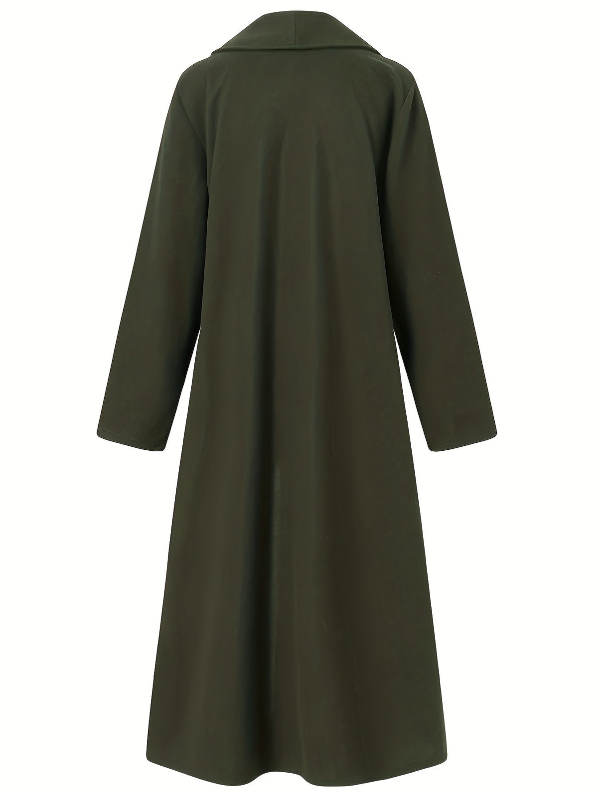 Manteau long femme en laine coupe évasée à col à revers 4