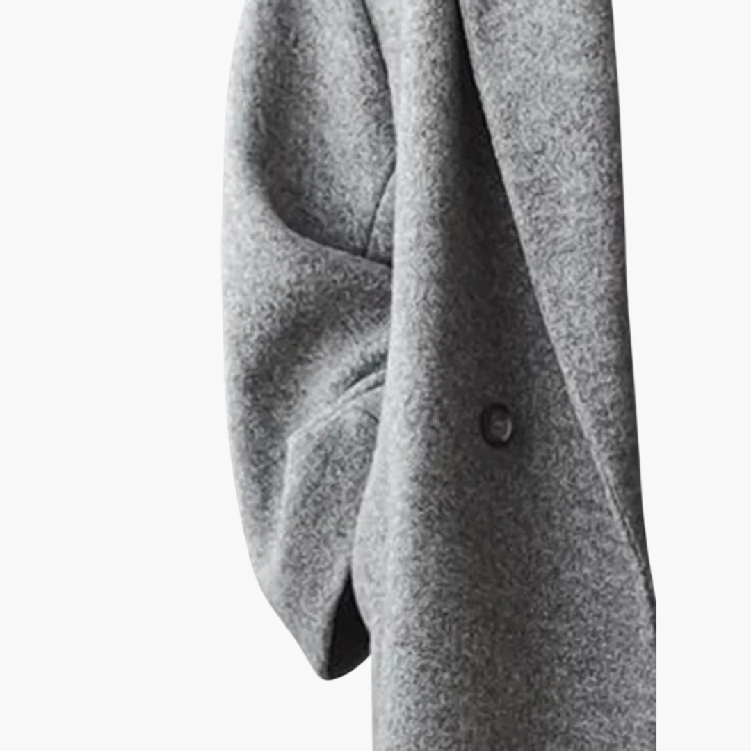 Manteau long femme en laine coupe oversize à double boutonnage 4