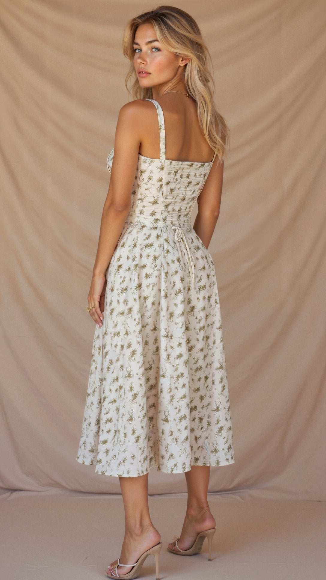 Robe midi avec corset femme