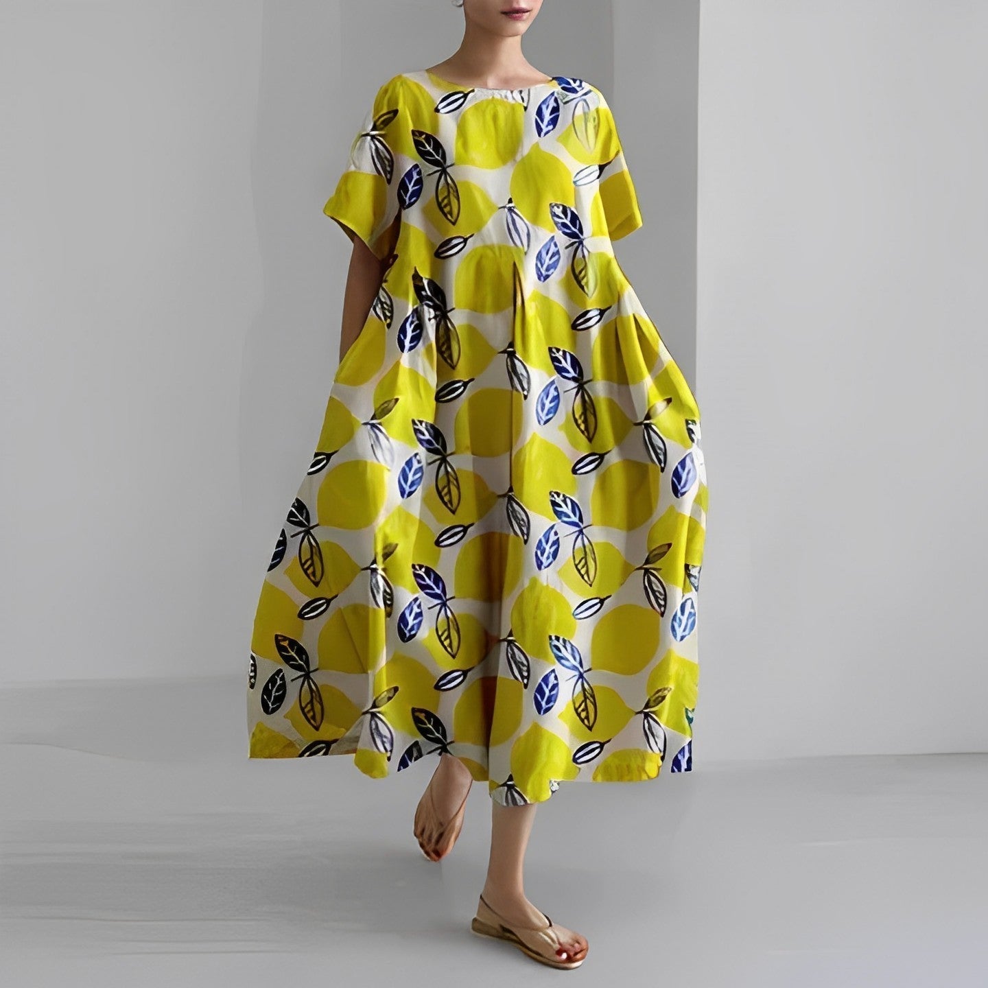 Robe midi ample à imprimé femme