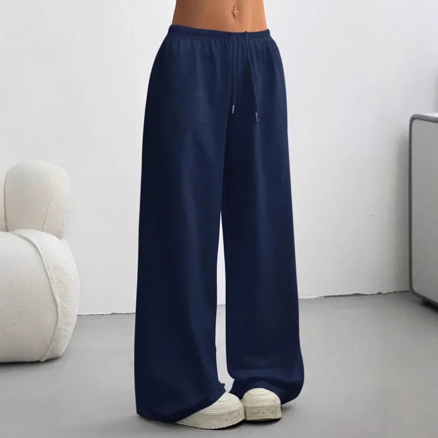 Pantalon de jogging femme large à taille élastique et cordon de serrage 4