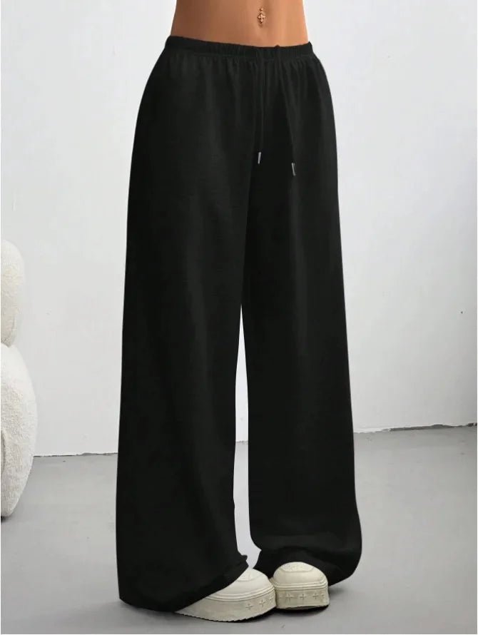 Pantalon de jogging femme large à taille élastique et cordon de serrage 6