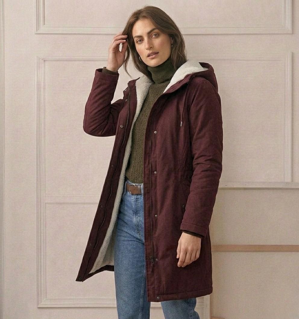 Parka d'hiver femme à capuche doublée polaire chaude et déperlante 16