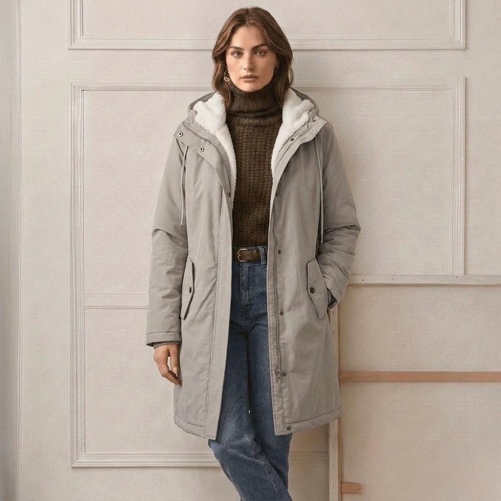 Parka d'hiver femme à capuche doublée polaire chaude et déperlante 20