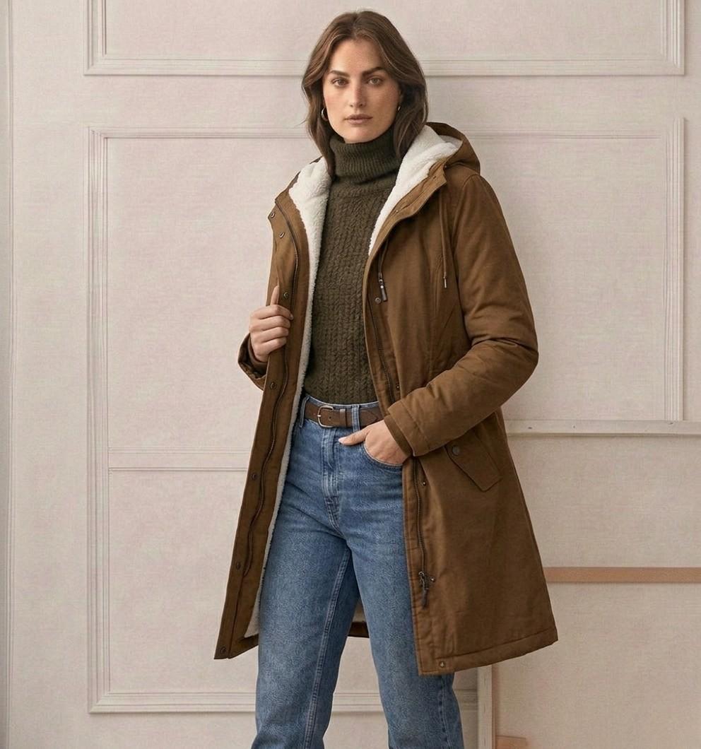 Parka d'hiver femme à capuche doublée polaire chaude et déperlante 22
