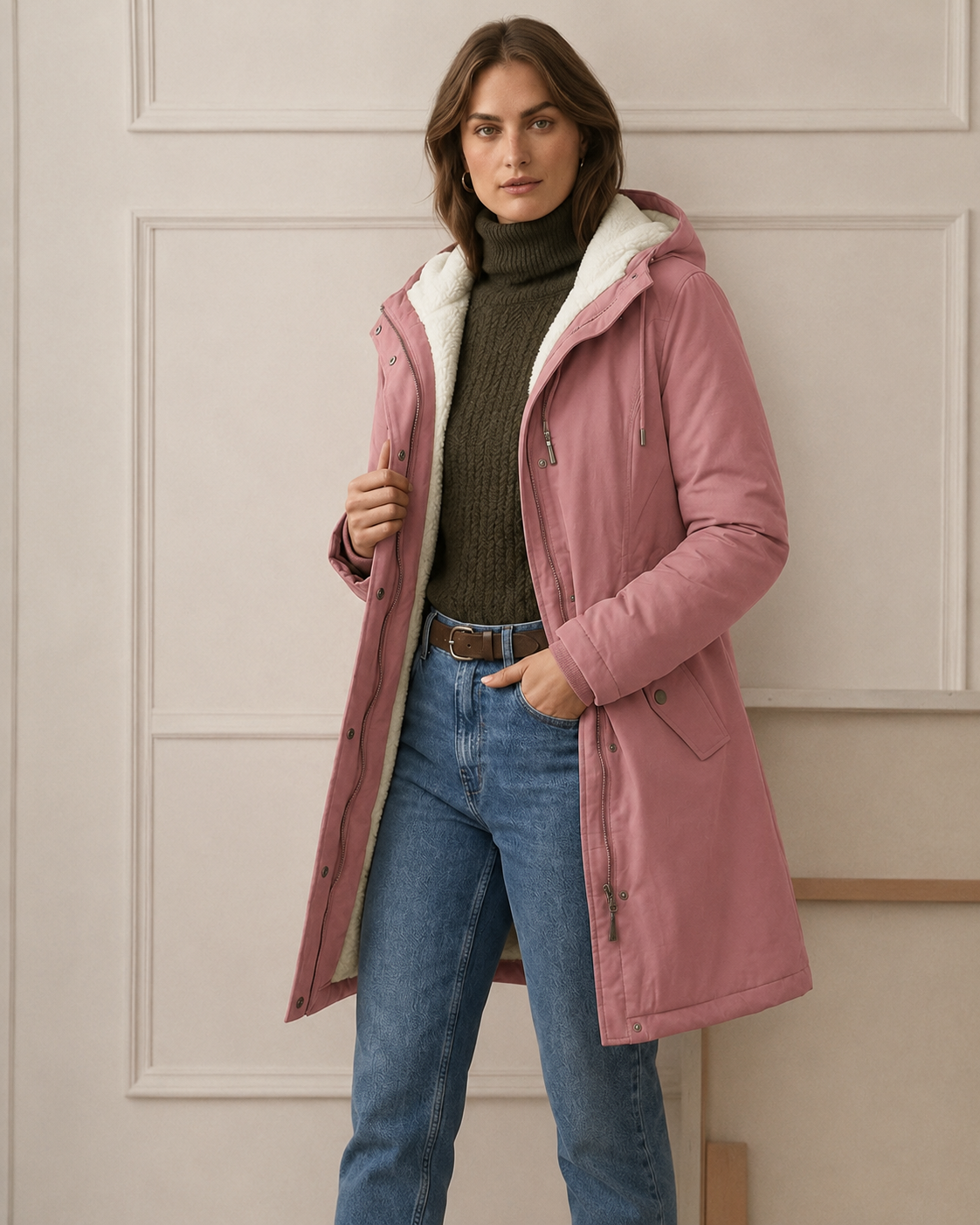 Parka d'hiver femme à capuche doublée polaire chaude et déperlante 28