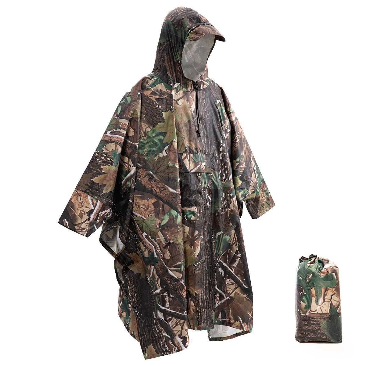Poncho de pluie imperméable à capuche, poche avant et étui de rangement 5