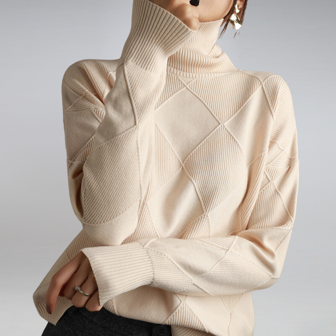 Pull col roulé femme en laine chaud et respirant 2