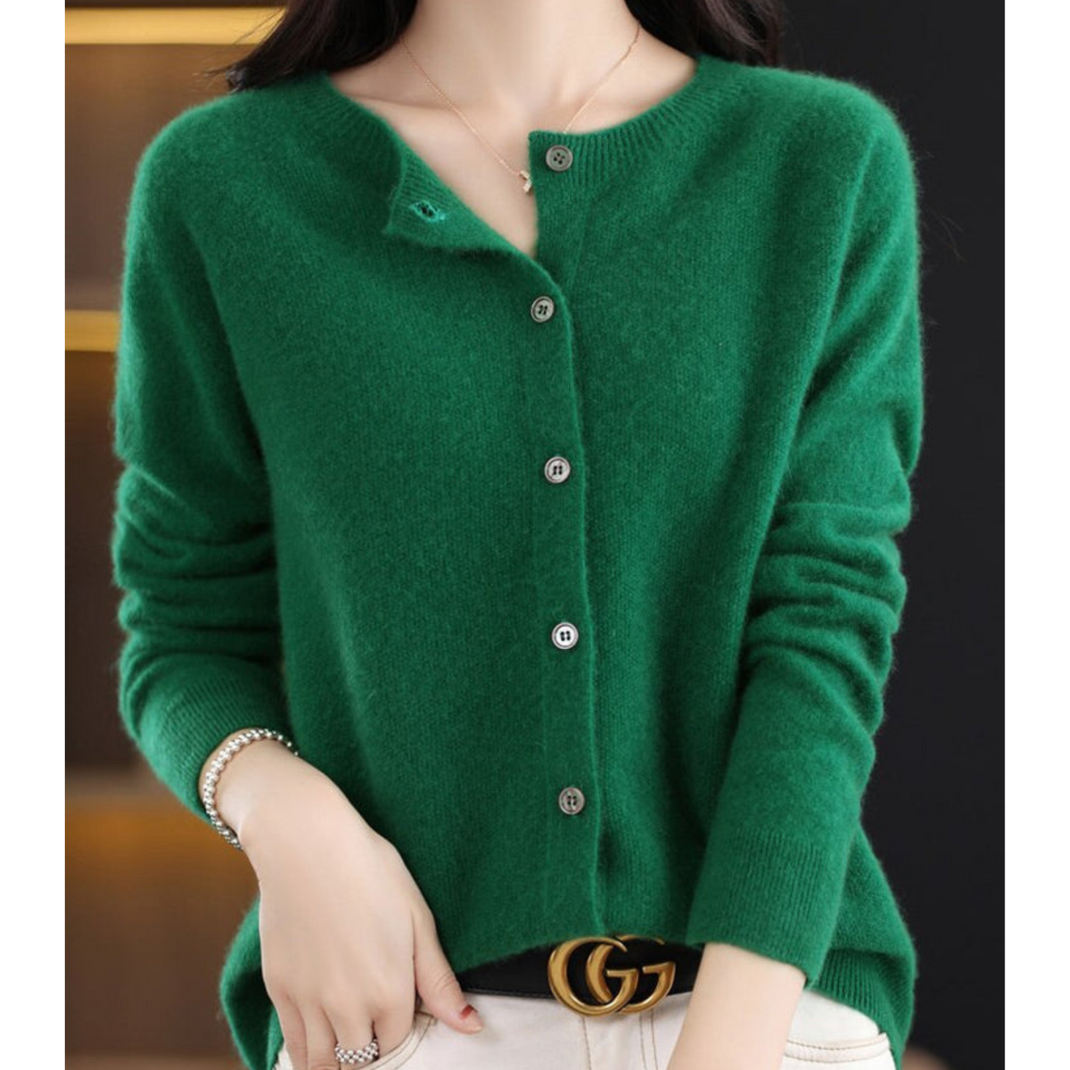 Pull femme en laine mérinos doux et chaud à fermeture boutonnée 12