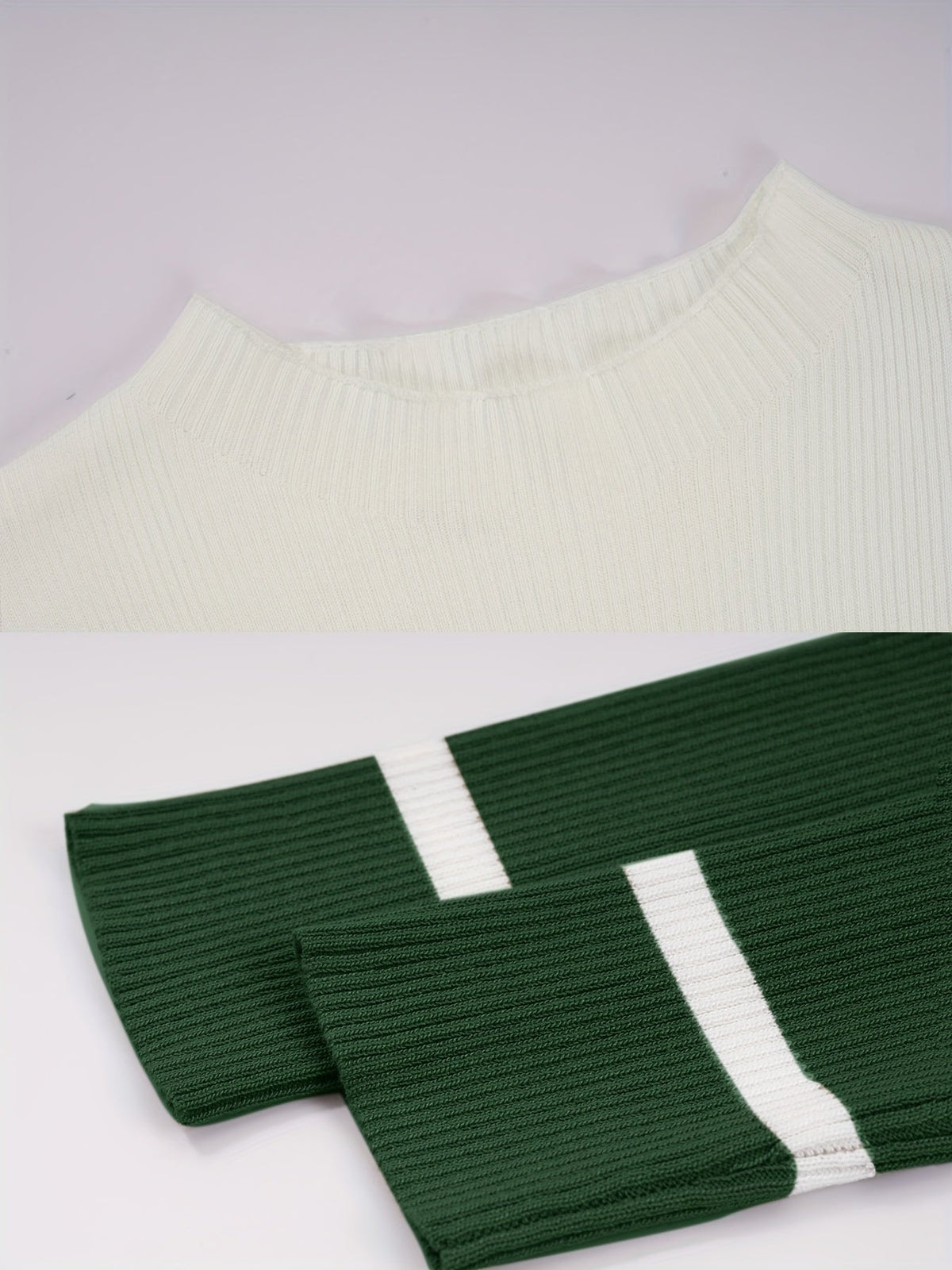 Robe pull midi moulante à rayures et col rond 13