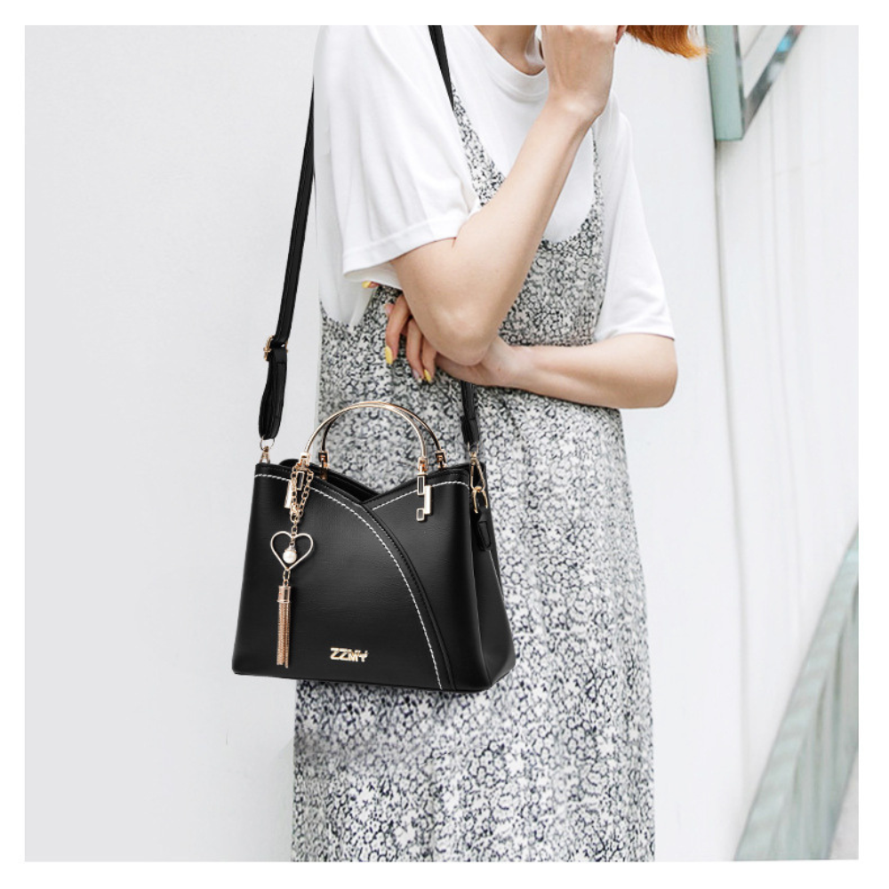 Sac à main femme en cuir compact avec bandoulière réglable 7