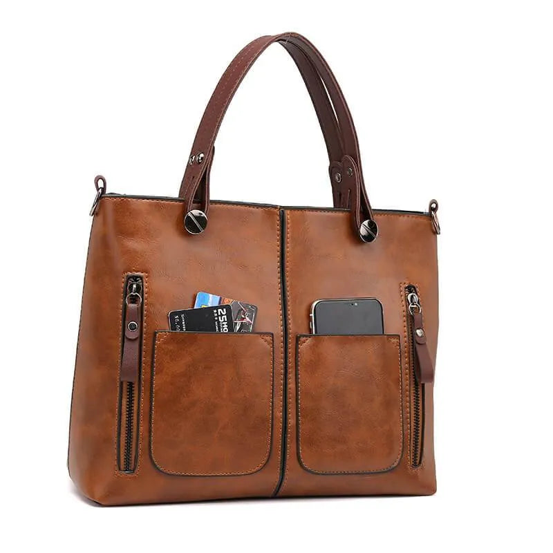 Sac bandoulière femme vintage en cuir PU à fermeture éclair 6