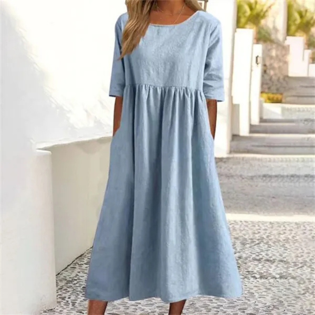 Robe midi d’été à coupe décontractée femme