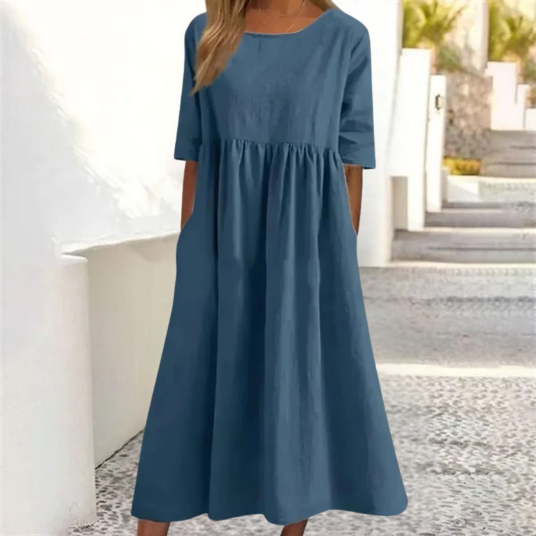 Robe midi d’été à coupe décontractée femme