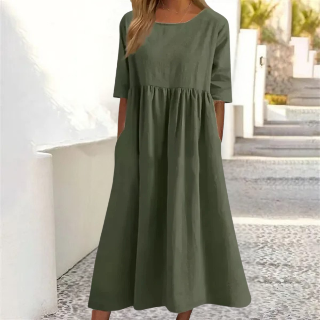 Robe midi d’été à coupe décontractée femme