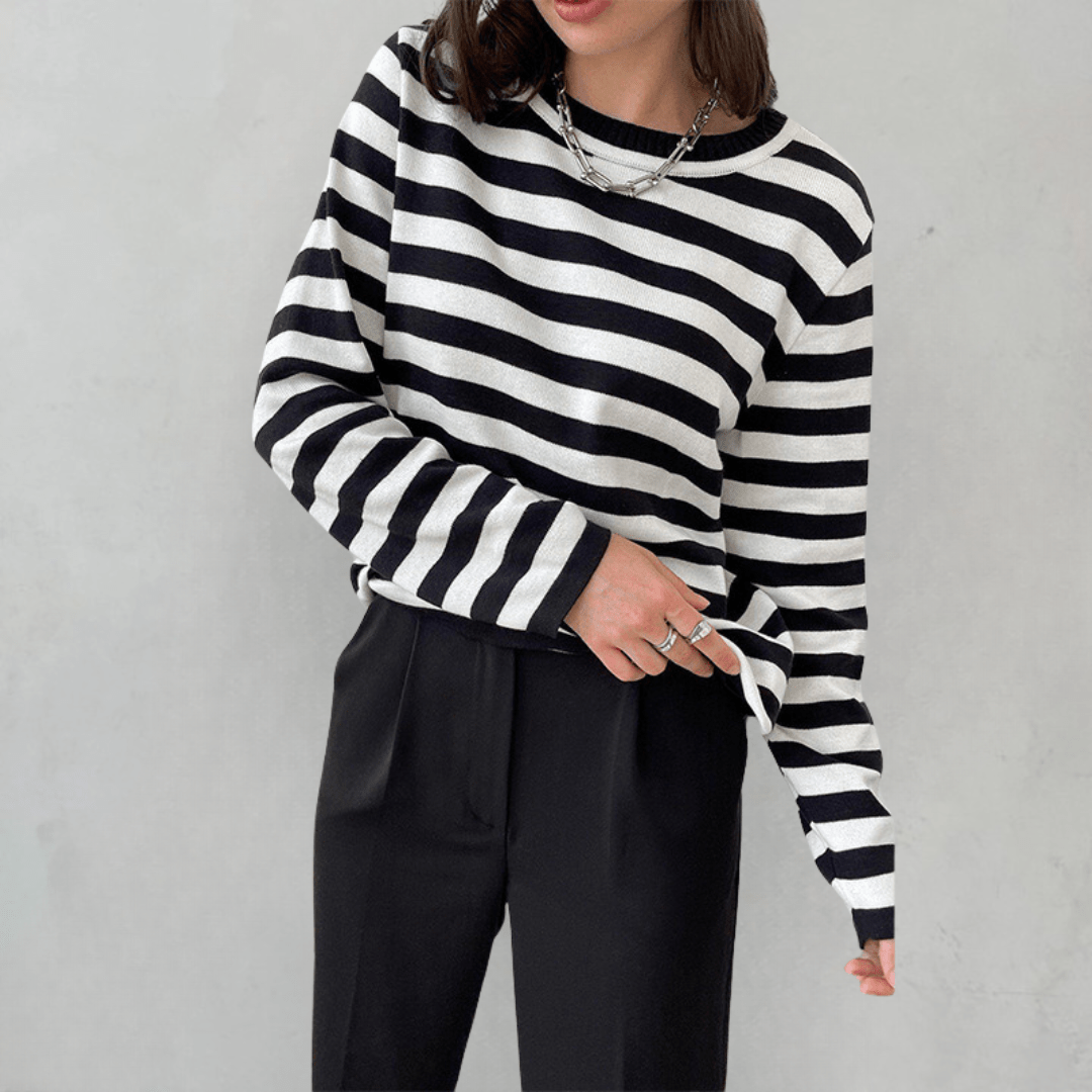 Sweat femme à rayures et coupe ample pour le quotidien 5