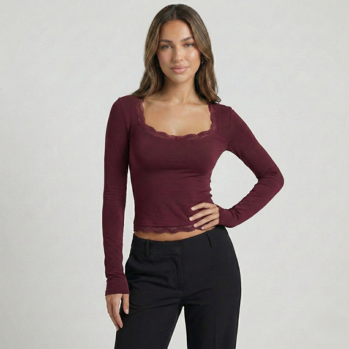 T-shirt manches longues femme à coupe confortable 7