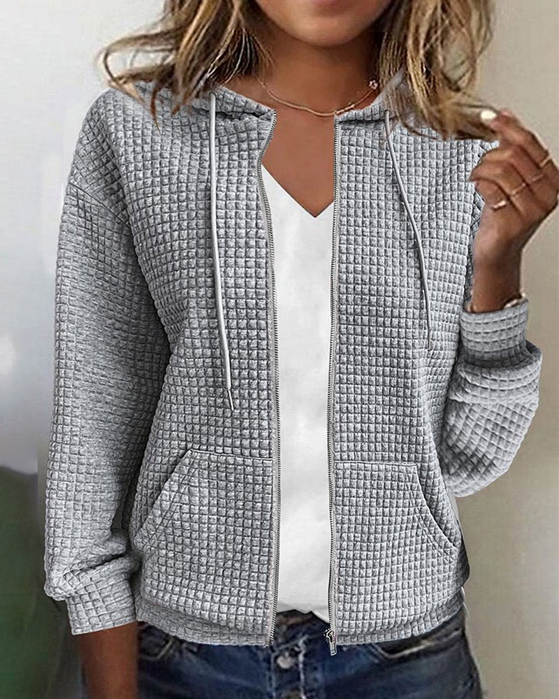 Veste à capuche femme mi-saison zippée décontractée 1