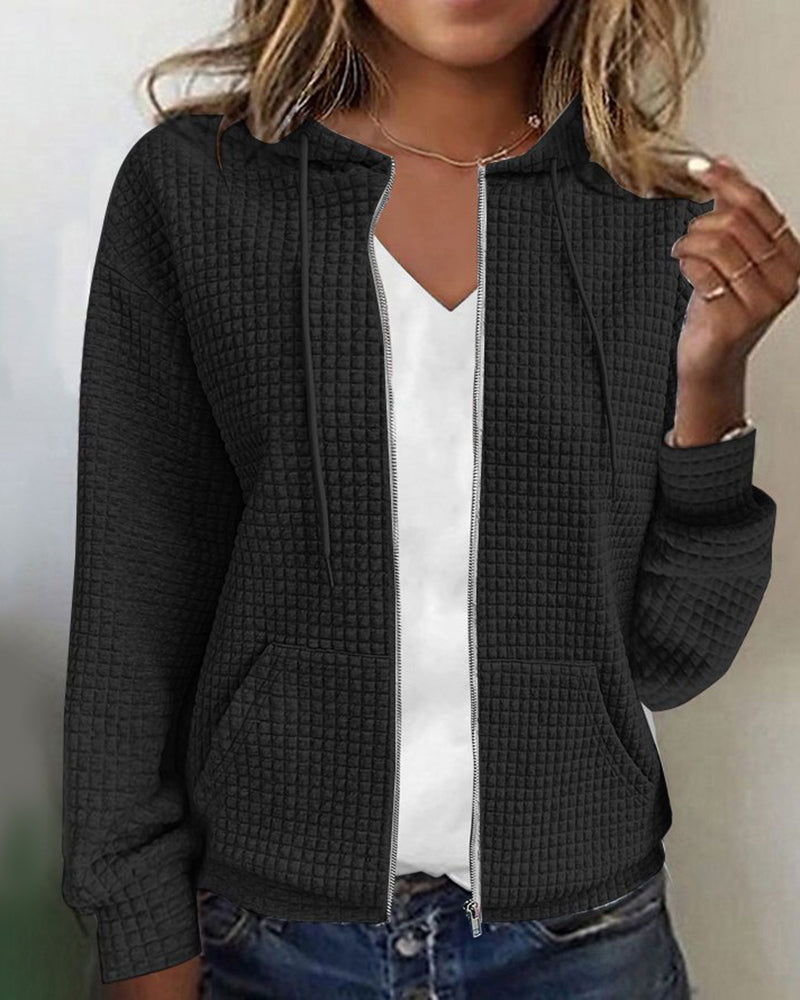 Veste à capuche femme mi-saison zippée décontractée 3