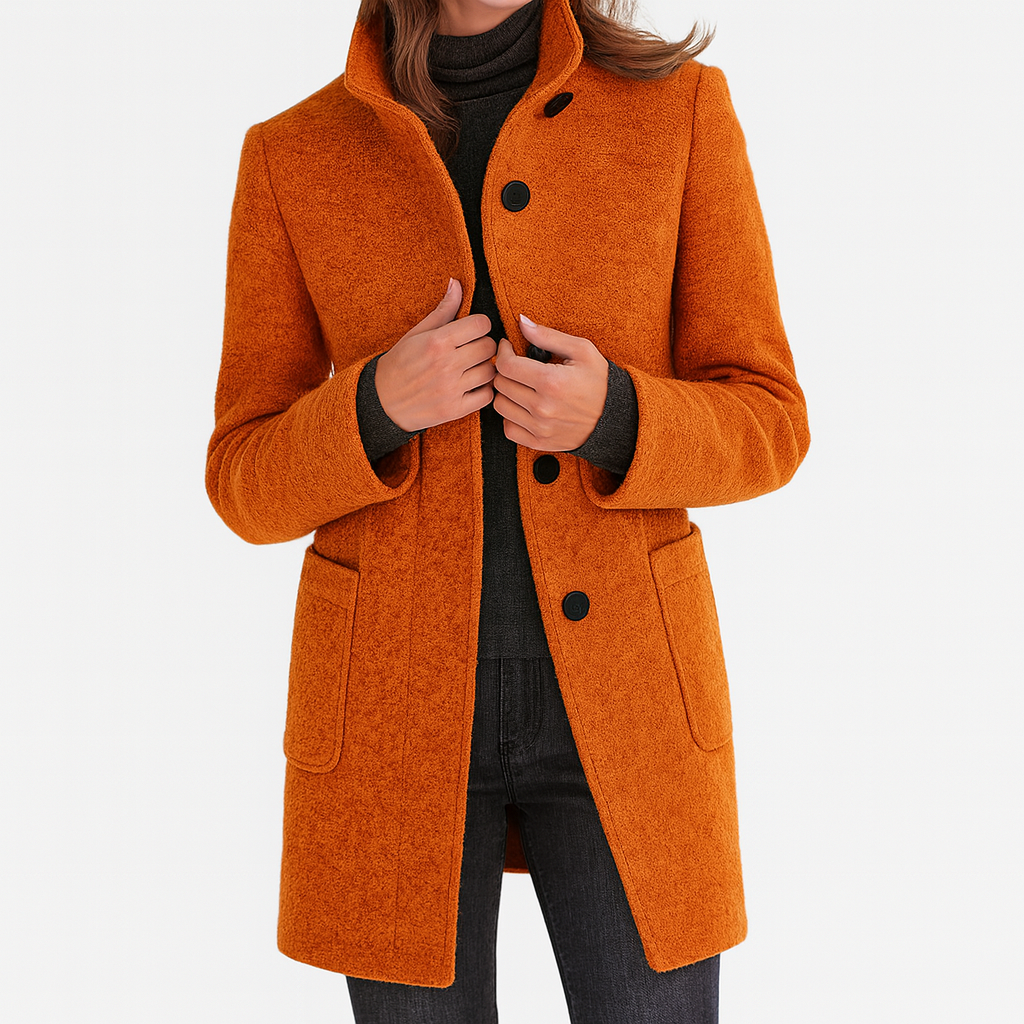 Veste d'hiver femme en laine à col montant 8