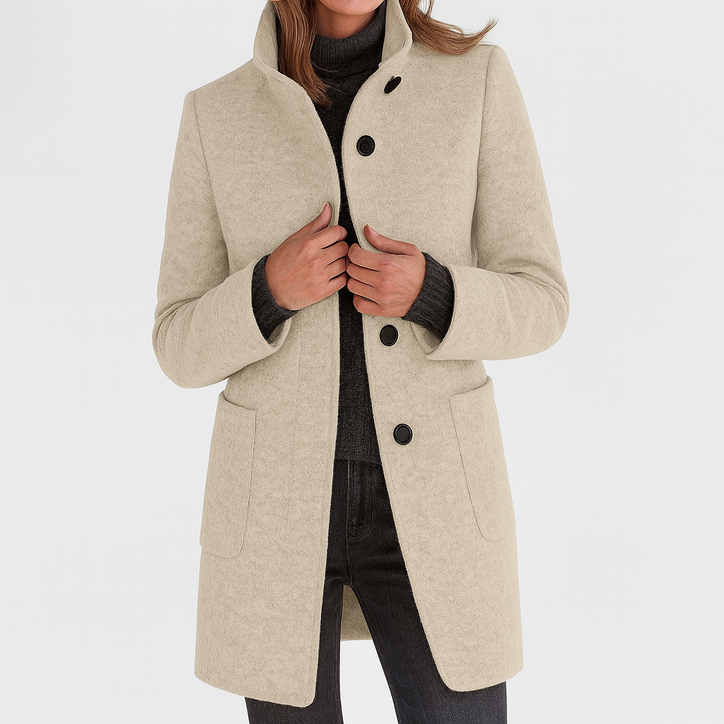 Veste d'hiver femme en laine à col montant 9