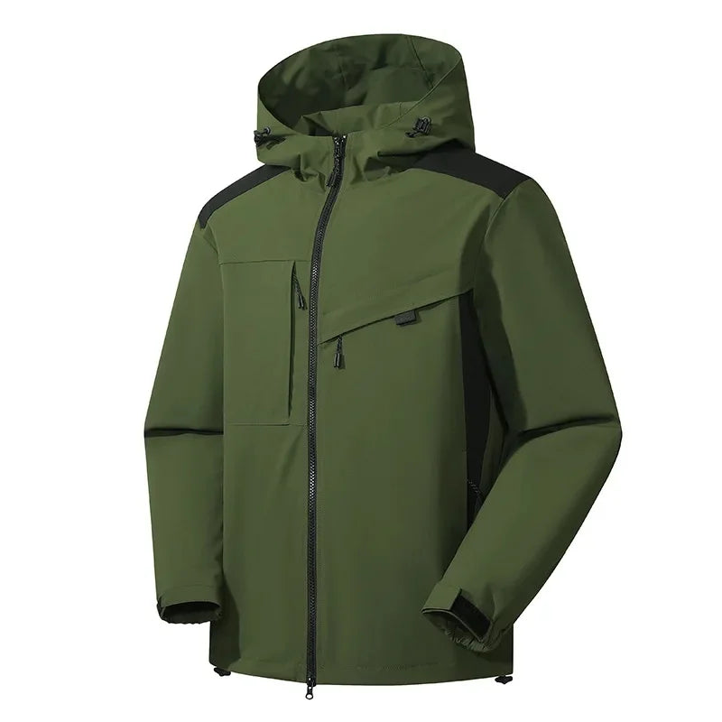 Veste de pluie imperméable femme à capuche, coutures étanchées et poches zippées 11