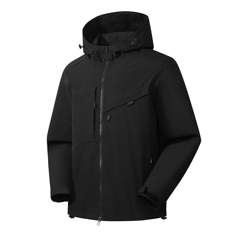 Veste de pluie imperméable femme à capuche, coutures étanchées et poches zippées 13