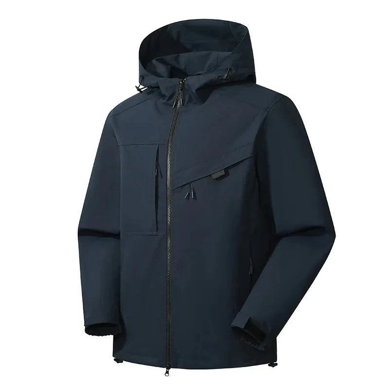 Veste de pluie imperméable femme à capuche, coutures étanchées et poches zippées 5
