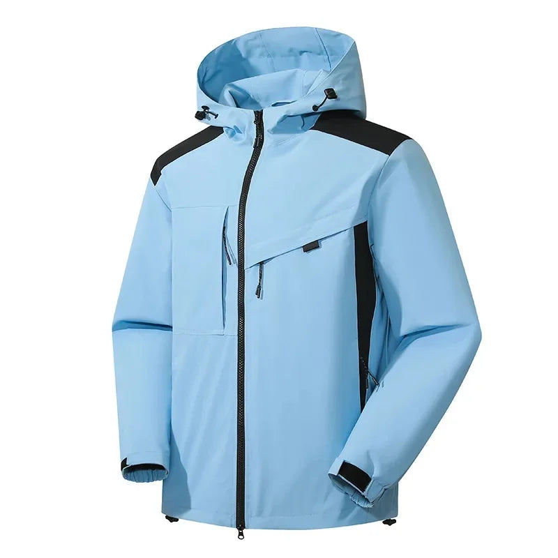 Veste de pluie imperméable femme à capuche, coutures étanchées et poches zippées 8