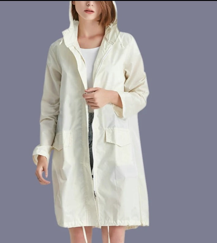 Veste de pluie imperméable femme pliable à capuche avec pochette de rangement 7