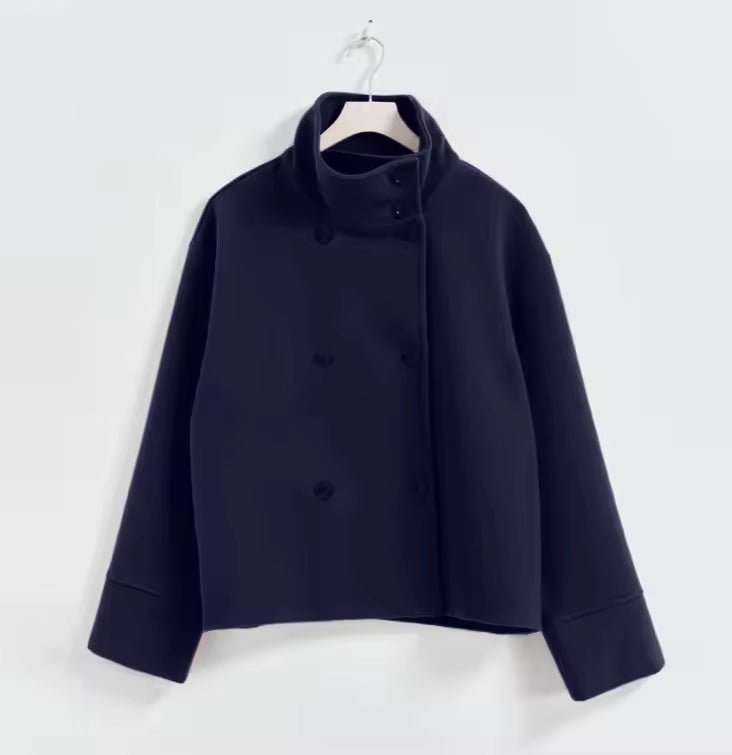 Veste mi-saison femme courte et cintrée à double boutonnage 2