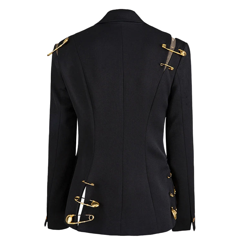 Blazer femme classique en coton et polyester à manches longues 2