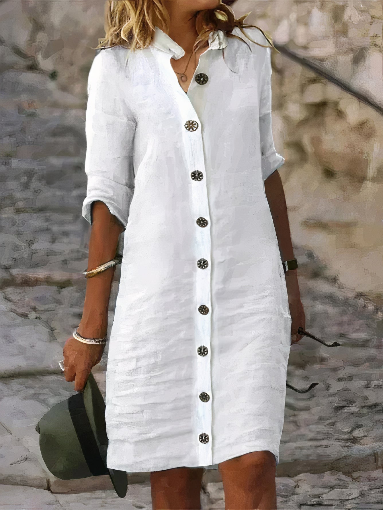 Robe chemise en lin femme