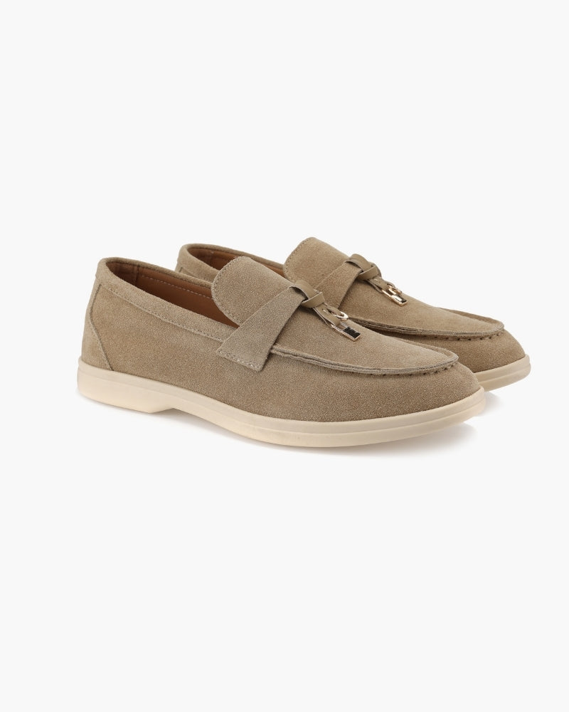 Mocassins femme en daim à enfiler