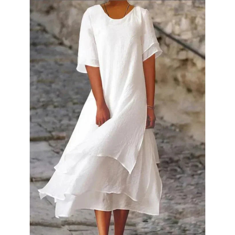 Robe midi fluide à coupe ample femme