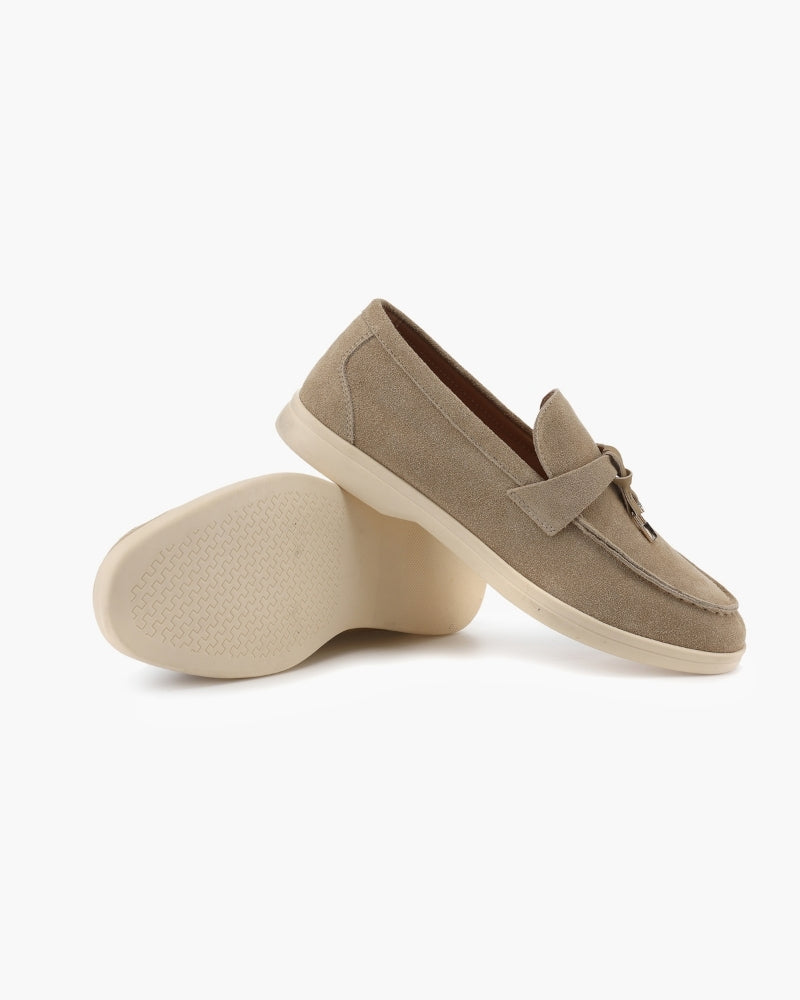 Mocassins femme en daim à enfiler