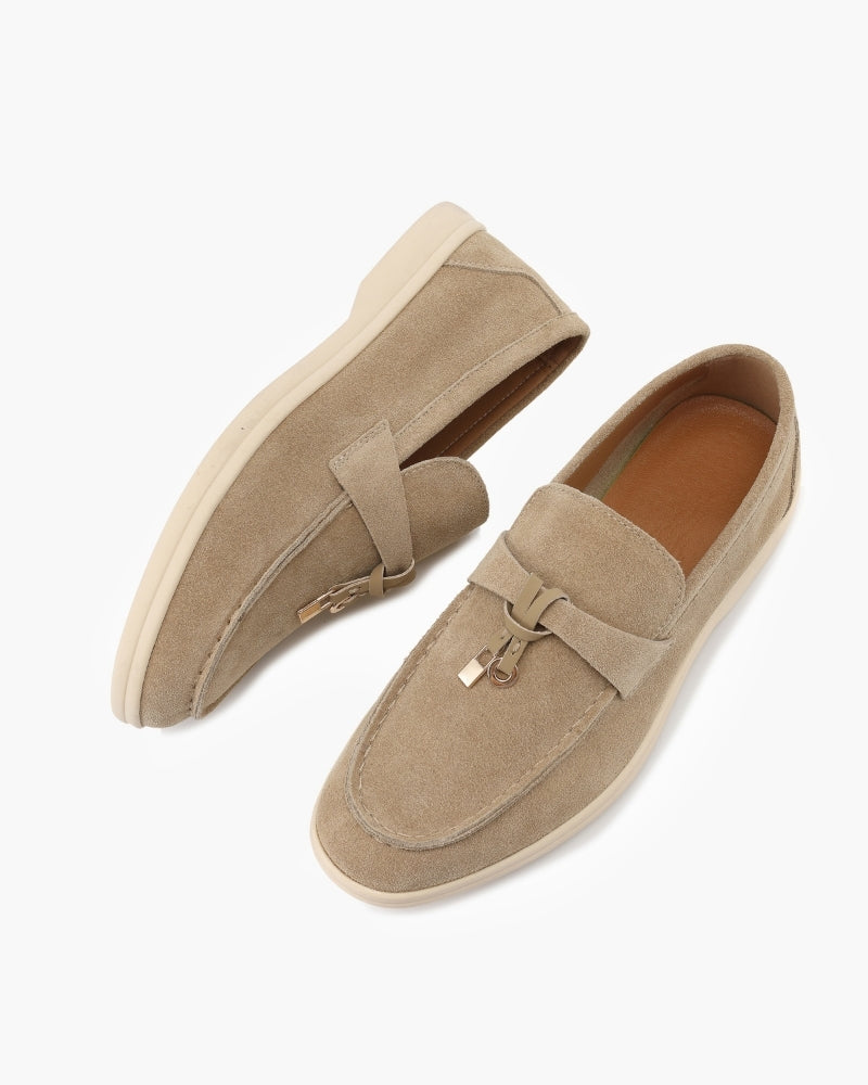 Mocassins femme en daim à enfiler