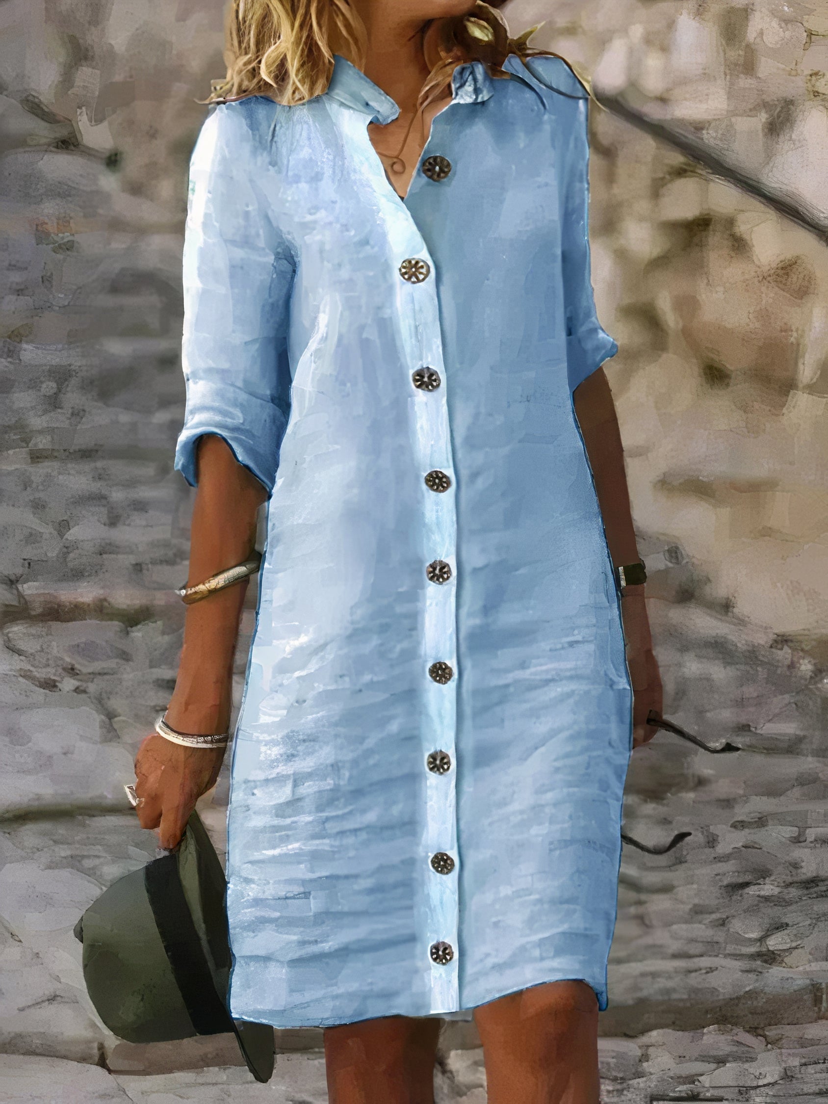 Robe chemise en lin femme