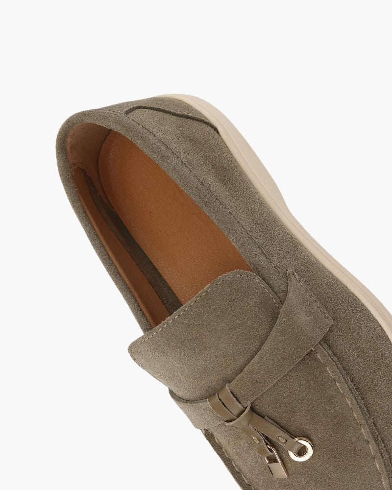Mocassins femme en daim à enfiler 14
