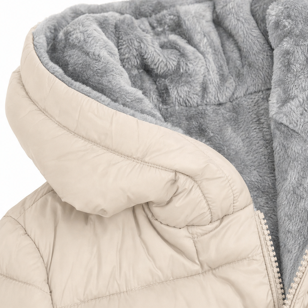 Doudoune femme à capuche zippée coupe droite et poches zippées