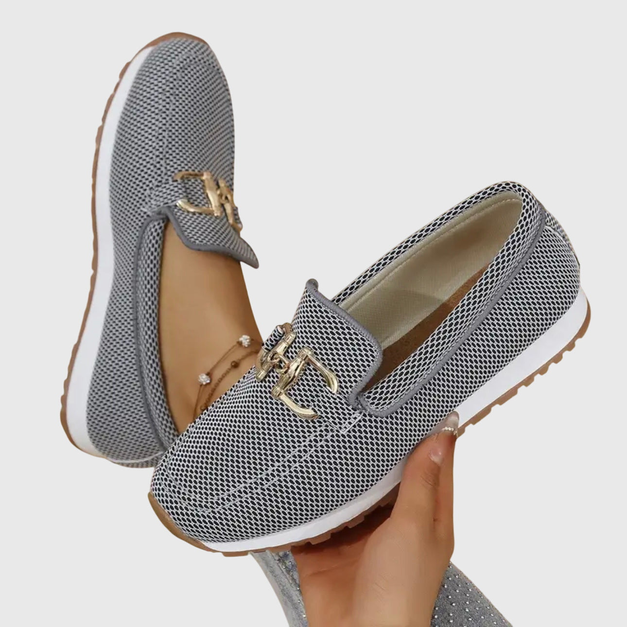 Mocassins femme en maille à semelle amortissante 10