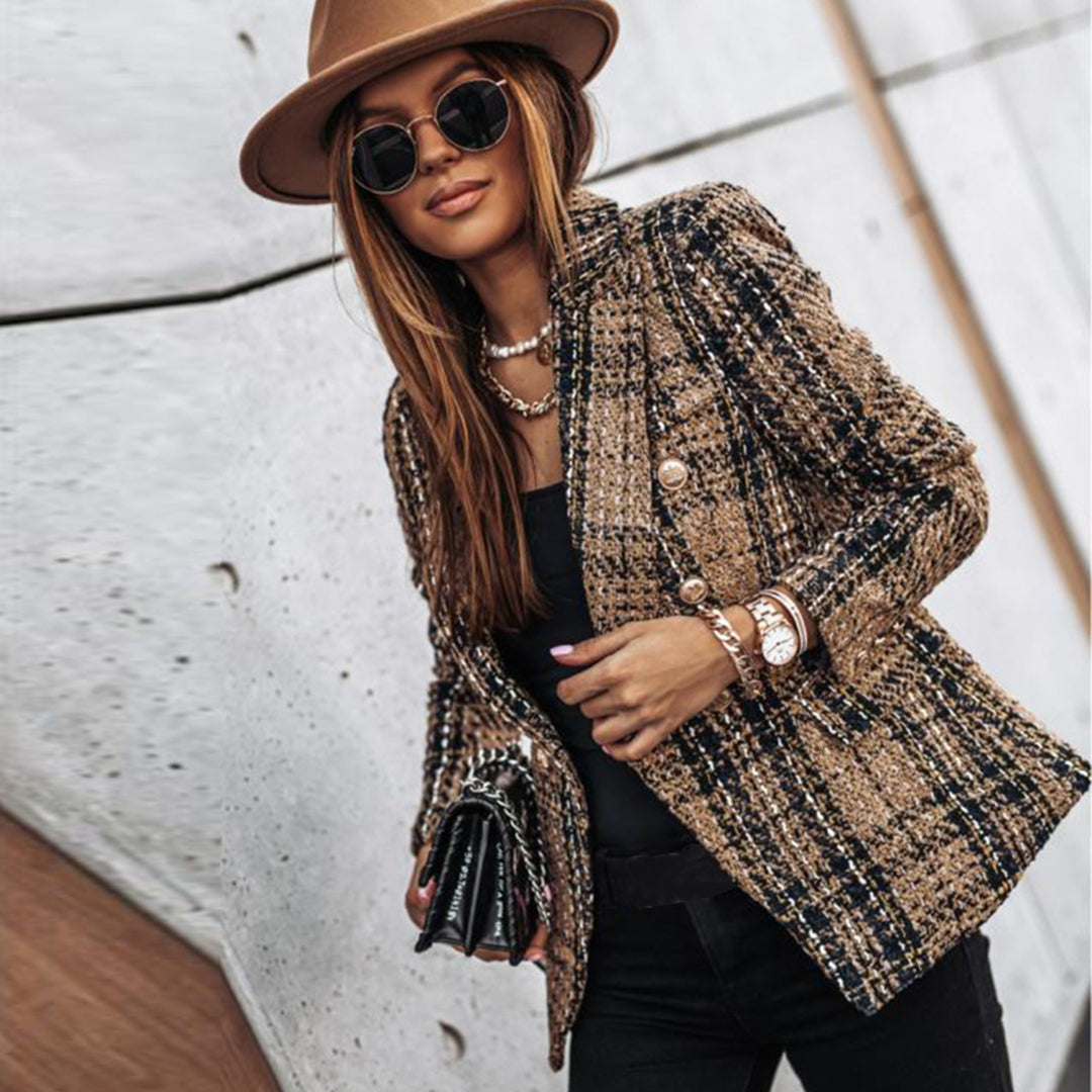 Blazer femme cintré à un bouton et manches longues pour le bureau et les occasions habillées 1